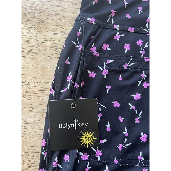 Belyn Key Golf Skort Stretch Black w/ Pink Cherries XXSmall NWT - Picture 7 of 9